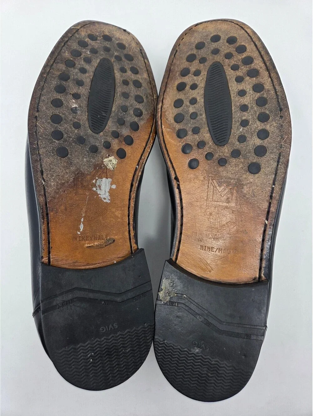Sandro Moscoloni Black Leather Tassel Loafers Mens Size 9.5